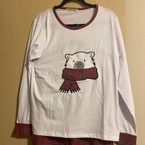 Polar Bear Plaid Pajama Set